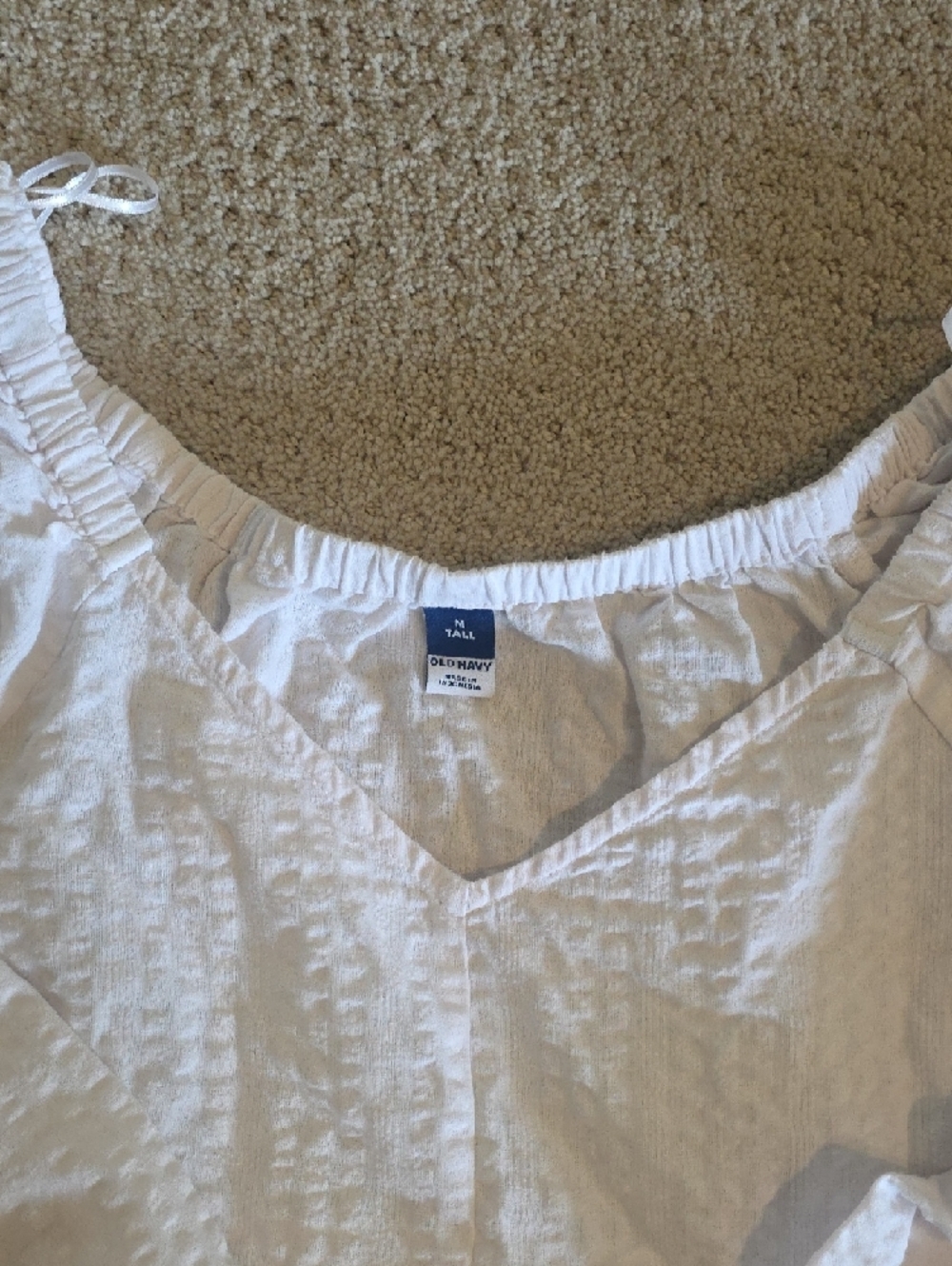 Old Navy White Peasant Blouse - Picture 2 of 4